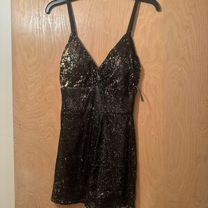 Leith Black Sequin Romper